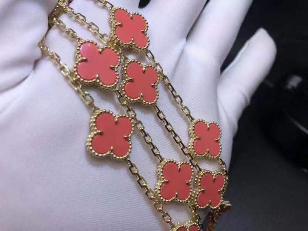 Vòng cổ Van Cleef & Arpels Vintage Alhambra 20 Motif vàng hồng 18K