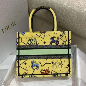 TÚI Dior Women Small Dior Book Tote Latte Multicolor Dior Jardin D’Hiver Embroidery