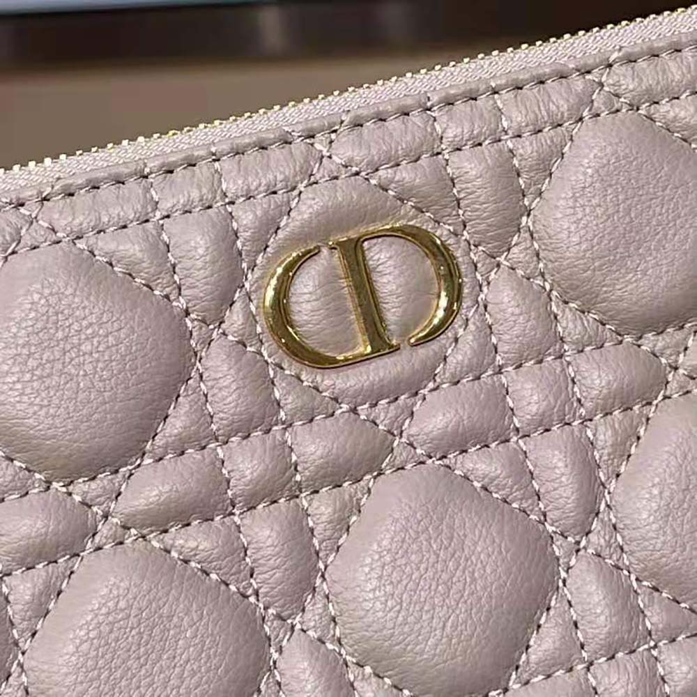 TÚI Dior Large Dior Caro Daily Pouch Cannage Calfskin-Sandy
