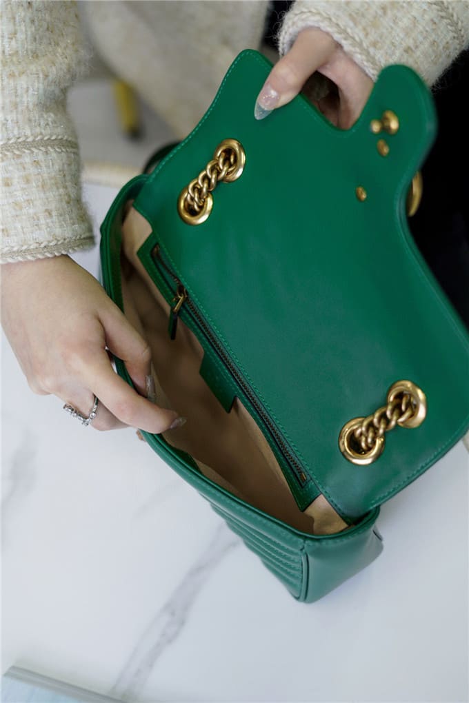 TÚI Gucci Marmont small matelasse shoulder bag green Top Quality