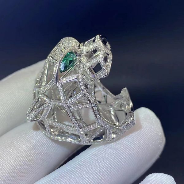 Nhẫn Cartier Panthère de Cartier kim cương Ngọc lục bảo mã não vàng trắng 18K