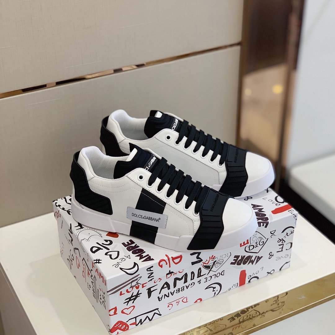 GIÀY DOLCE & GABBANA BLACK WHITE SNEAKERS