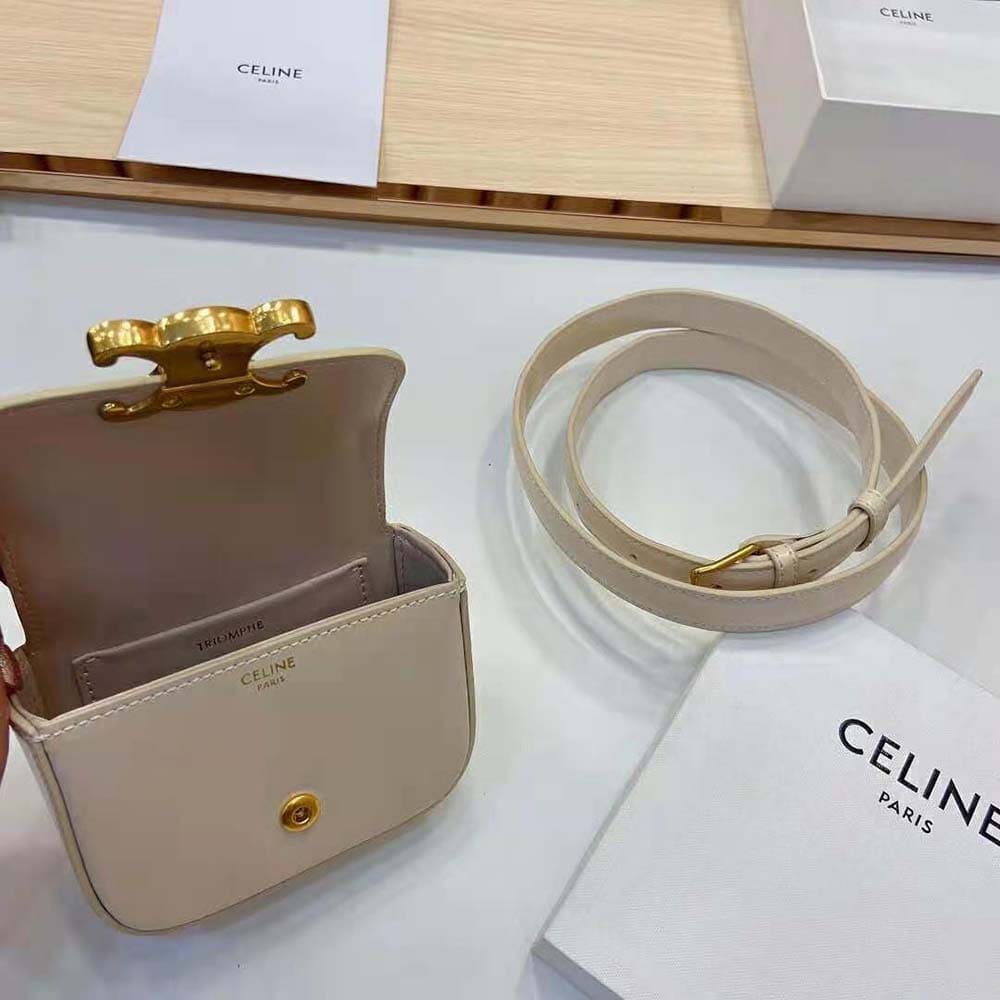 TÚI Celine Women Belt Bag Triomphe Belt in Triomphe Canvas and Calfskin