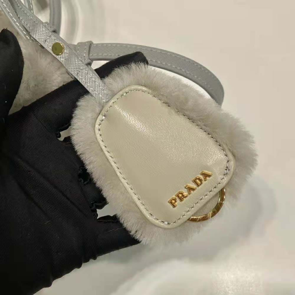 TÚI Prada Women Prada Galleria Shearling Mini-Bag-Silver