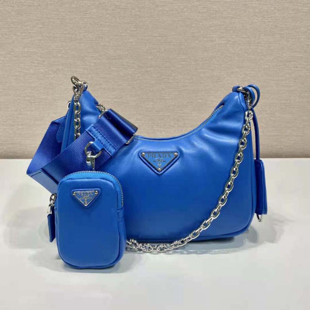 TÚI Prada Women Padded Nappa-Leather Prada Re-Edition 2005 Shoulder Bag-Blue