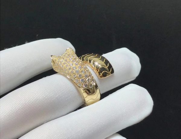 Nhẫn Cartier Panthère de Cartier Ngọc lục bảo Mã não vàng hồng 18K
