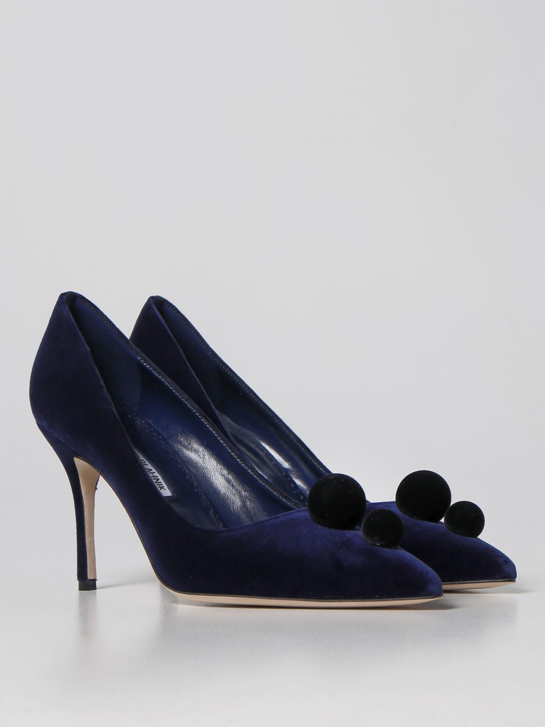 GIÀY MANOLO BLAHNIK Navy suede pumps shoes