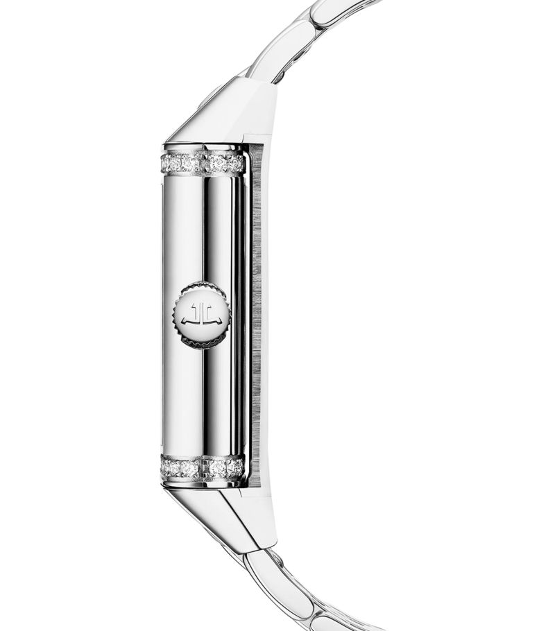 Đồng hồ JAEGER-LECOULTRE Stainless Steel and Diamond Reverso One Duetto 20mm mặt số màu trắng