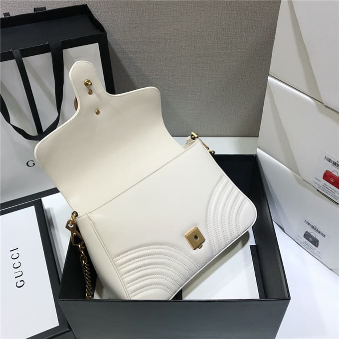 TÚI Gucci GG marmont small top handle bag white Top Quality