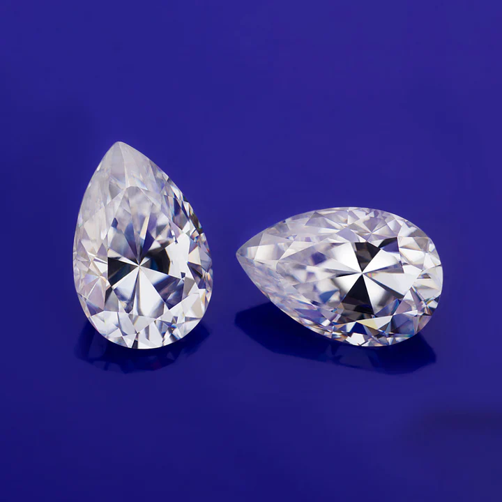 KIM CƯƠNG Pear Cut Natural White Loose Moissanite Stone