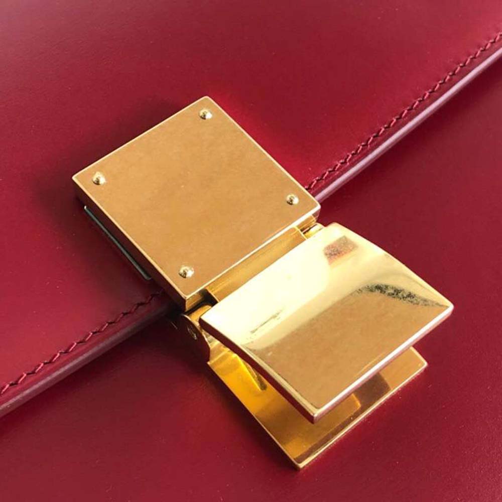 TÚI Celine Women Small Classic Bag in Box Calfskin Leather-Maroon