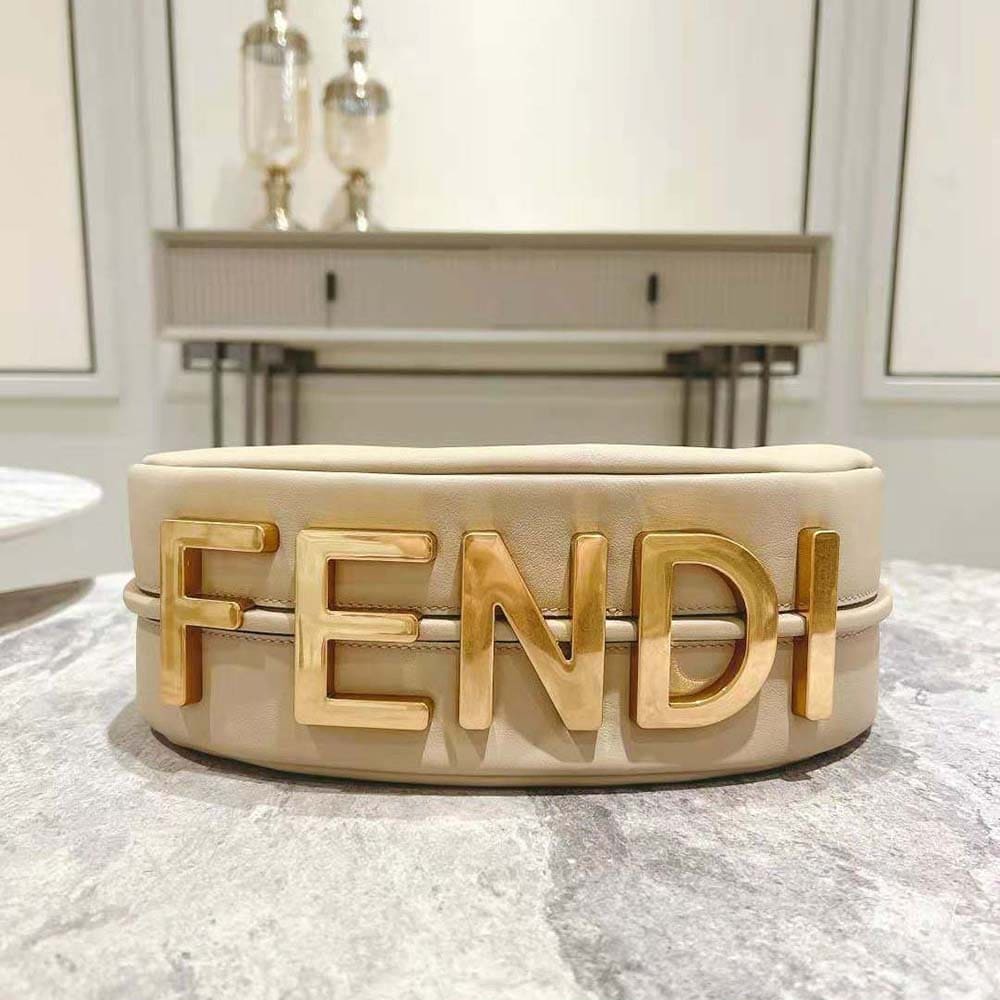 TÚI FENDI Women Fendigraphy Small Mint Beige Leather Bag