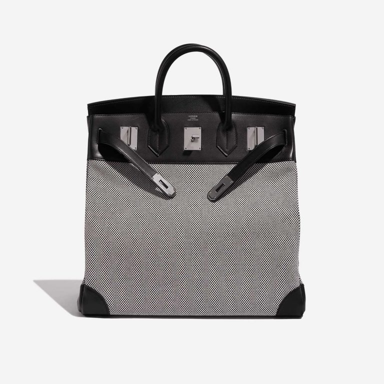 TÚI Hermès Haut à Courroies 40 Toile Criss Veau Evergrain Black