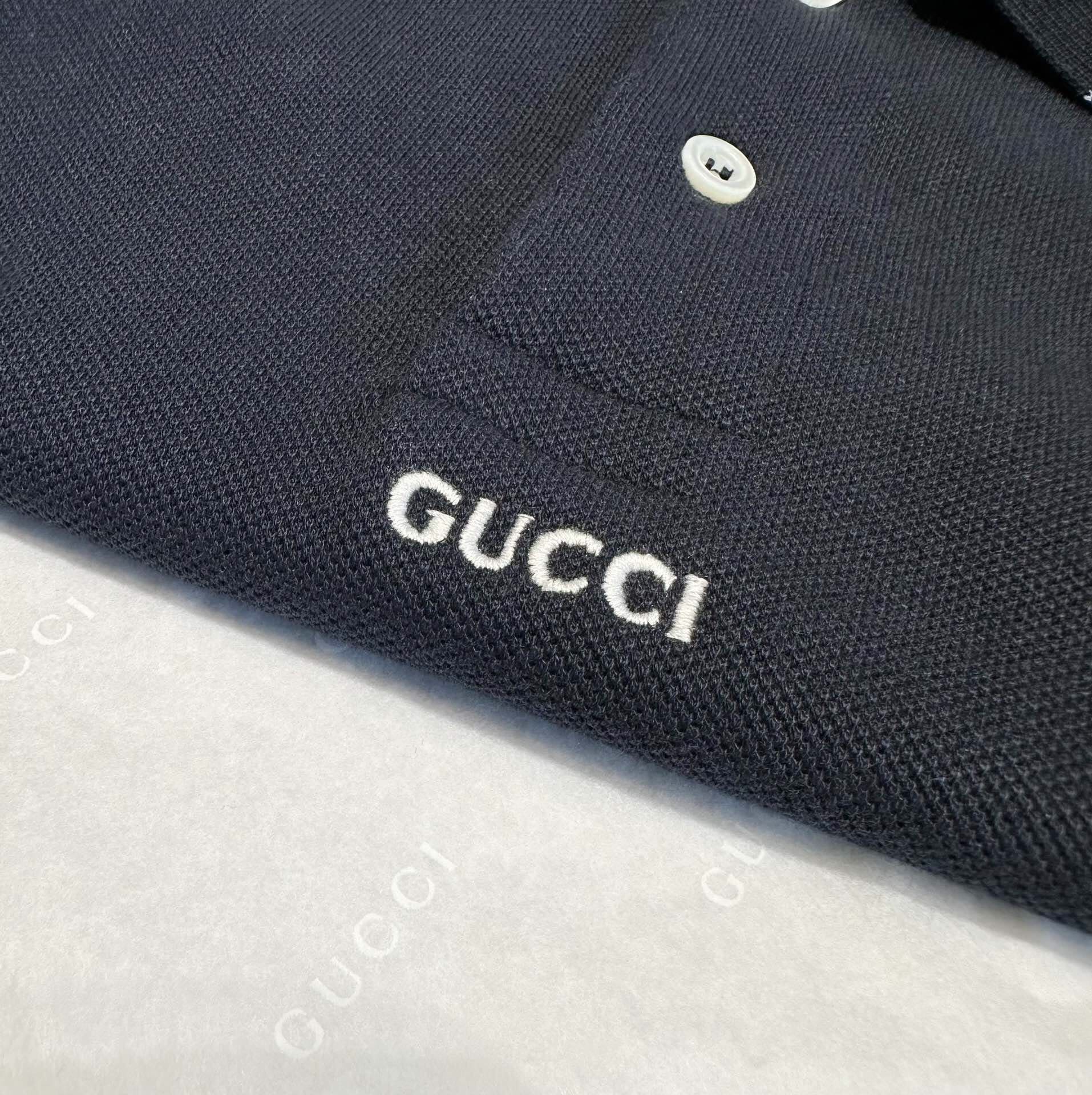 ÁO GUCCI GG POLO SHIRT MÀU XANH ĐẬM UNISEX