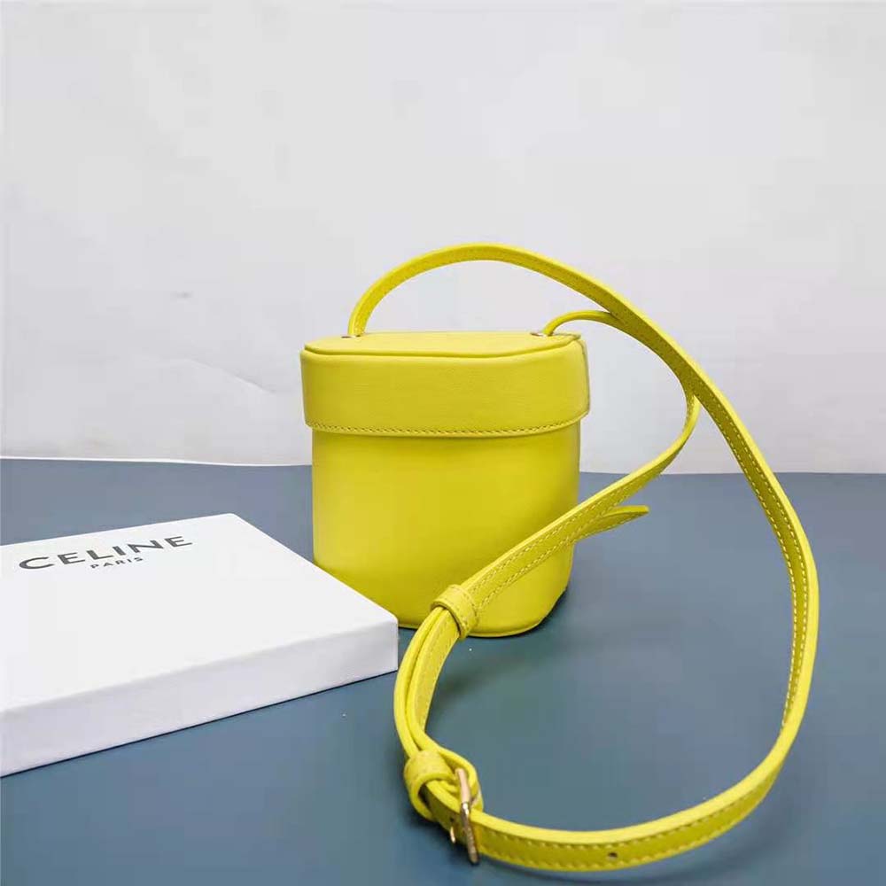 TÚI Celine Women Small Box Cuir Triomphe in Smooth Calfskin-Yellow