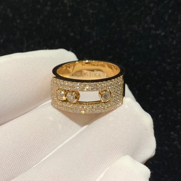Nhẫn Messika Move Noa GM Pave Diamond kim cương vàng hồng 18K