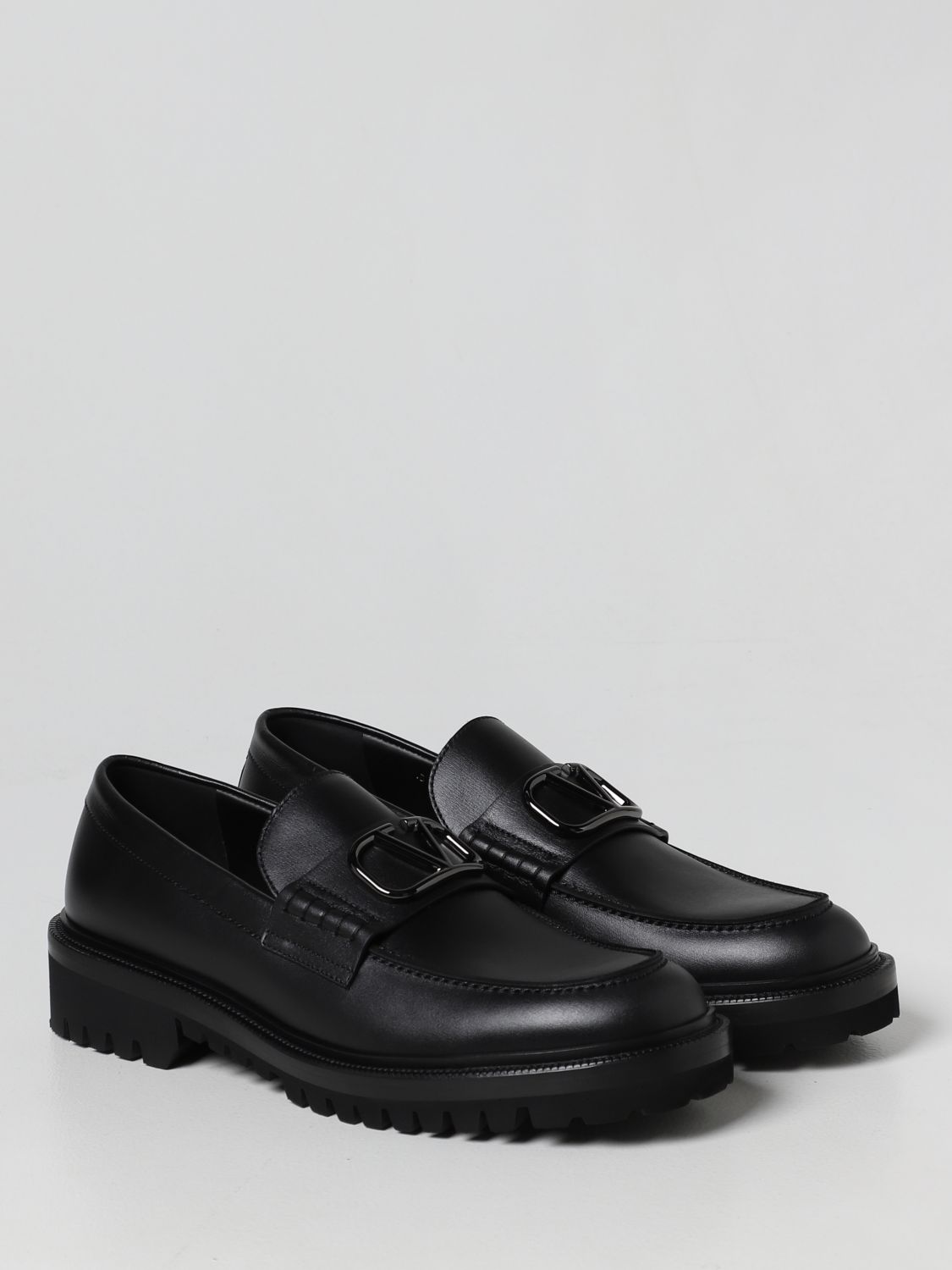GIÀY VALENTINO GARAVANI Vlogo leather loafers