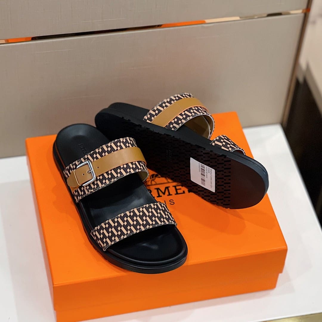 DÉP HERMES BROWN H SANDAL AAA