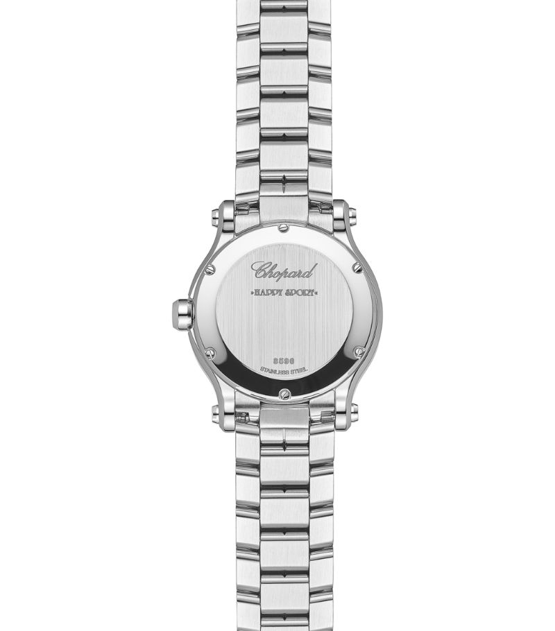 Đồng hồ CHOPARD  Stainless Steel and Diamond Happy Sport Watch 30mm mặt số màu xanh