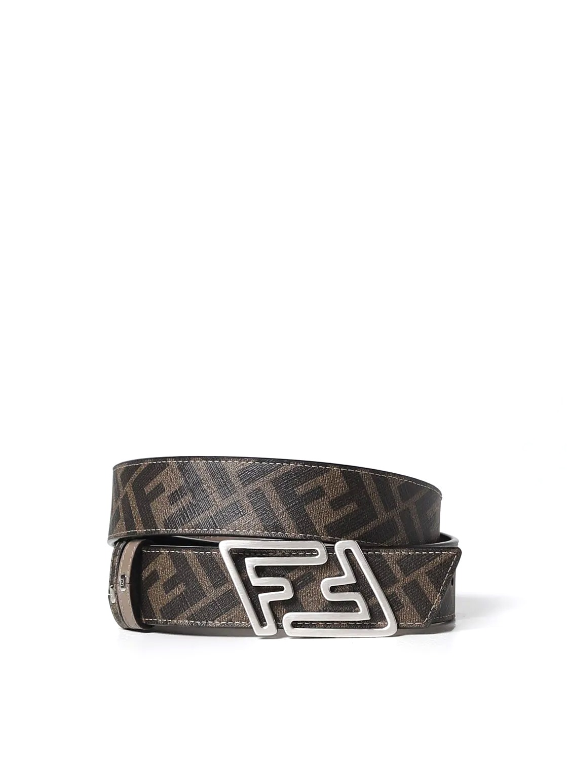DÂY LƯNG FENDI Faster belt in leather and coated cotton leather