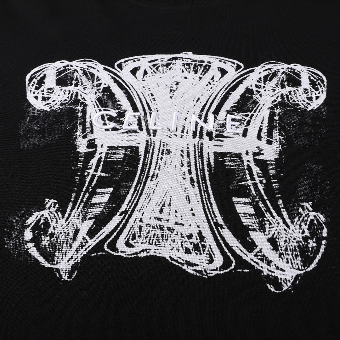 ÁO CELINE PARIS print cotton jersey T-shirt