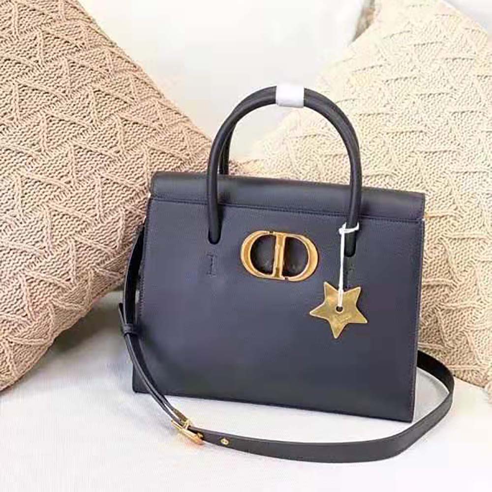 TÚI Dior Women Large ST Honore Tote Black Grained Calfskin