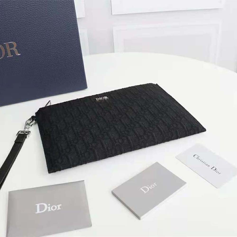 TÚI Dior Pouch Black Dior Oblique Jacquard