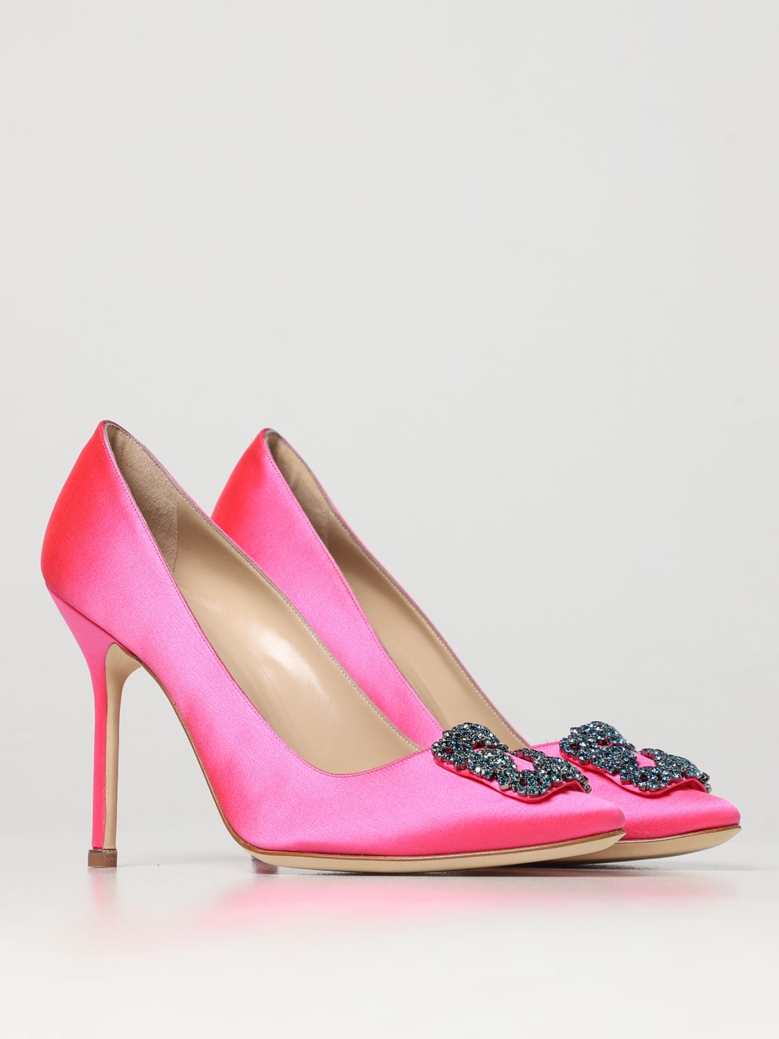 GIÀY MANOLO BLAHNIK Pink satin pumps shoes