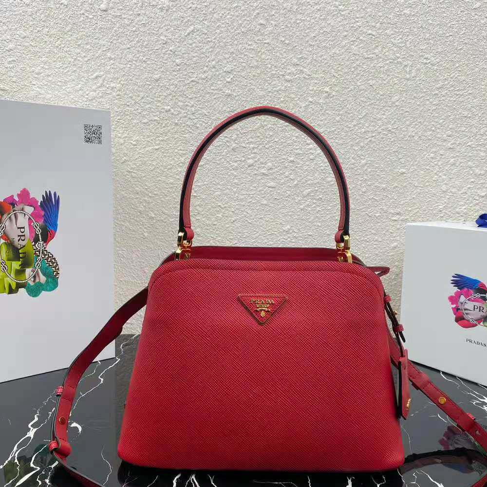 TÚI Prada Saffiano Leather Prada Matinee Bag-Red
