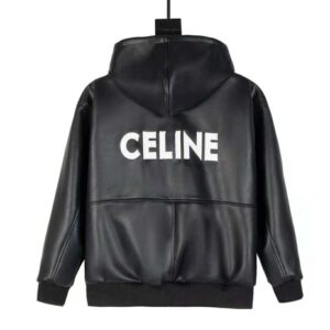 ÁO Celine Women Oversized Blouson Jacket in Calfskin-Black