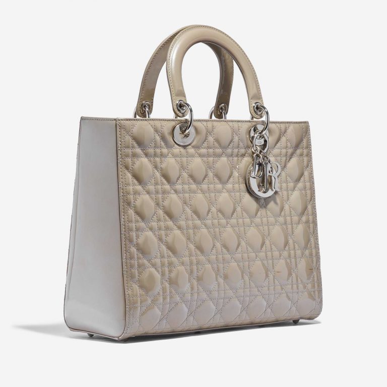 TÚI Dior Lady Large Patent Leather Gris