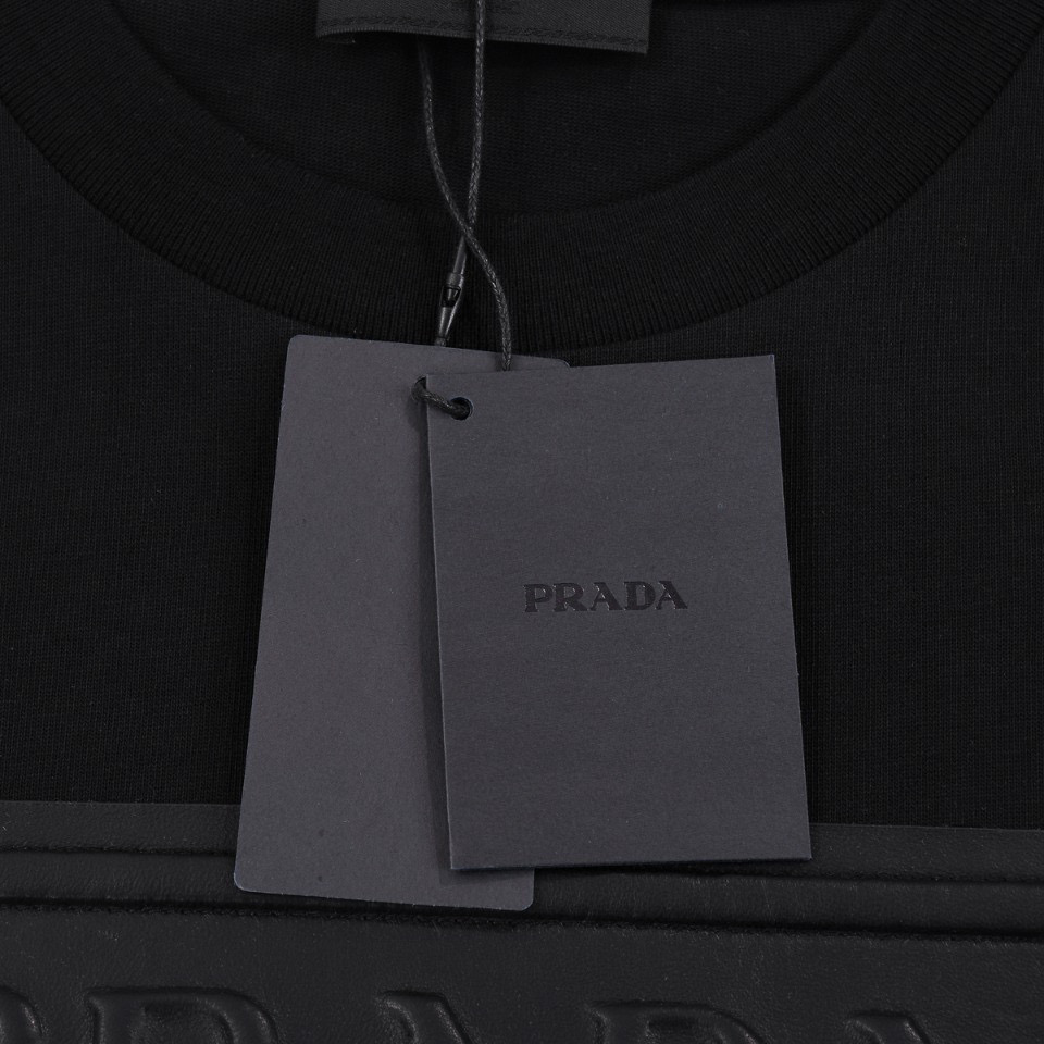 ÁO PRADA MILANO LOGO T SHIRT BLACK
