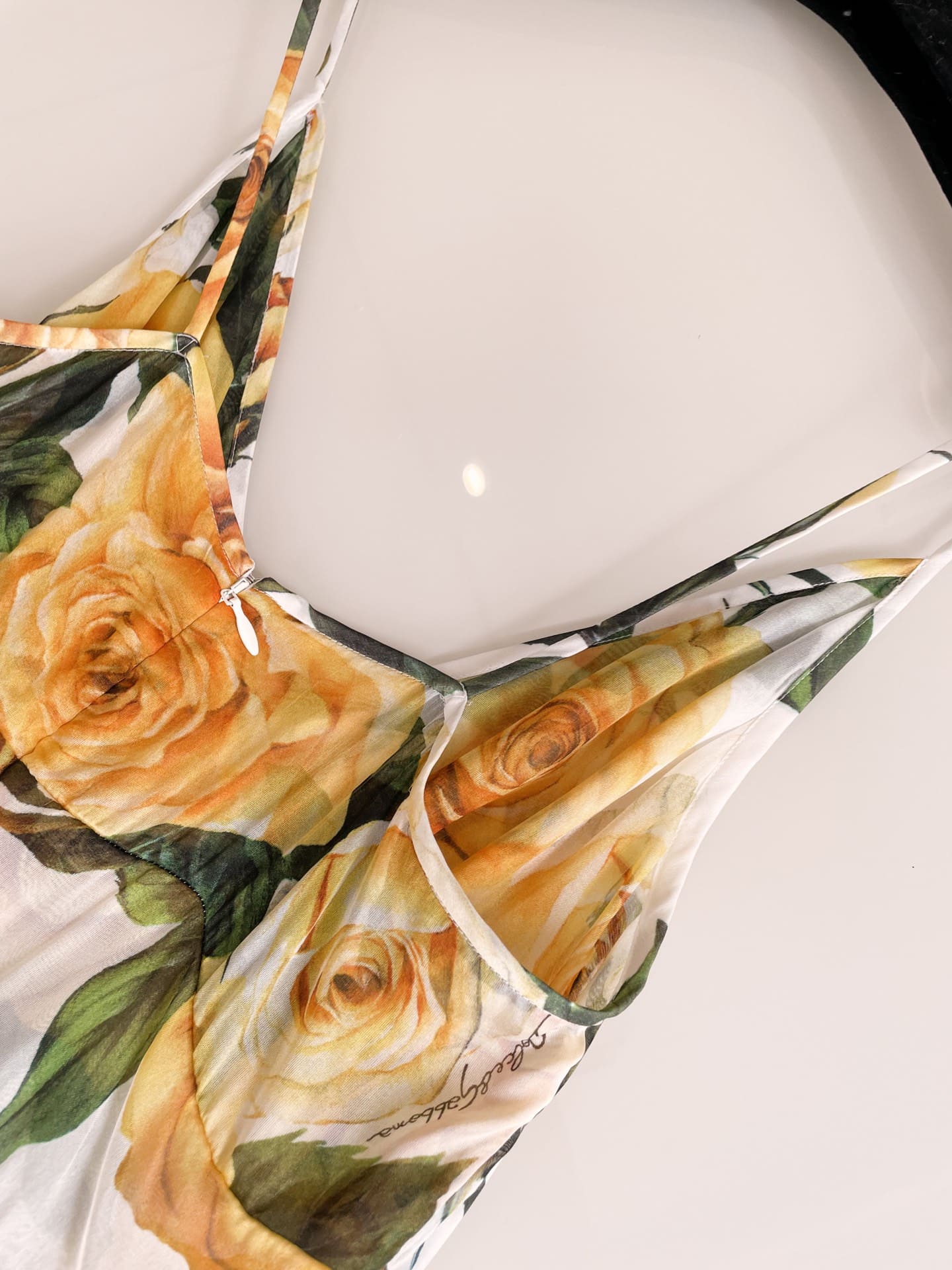 ĐẦM HAI DÂY DOLCE & GABBANA GREEN YELLOW FLORAL PRINT DRESS High Classy