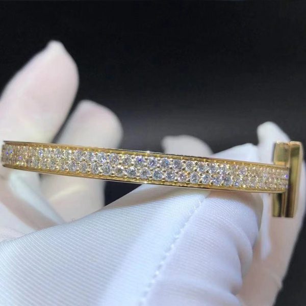 Vòng tay Tiffany & Co T Diamond vàng hồng 18K