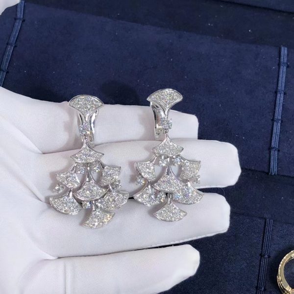 Vòng cổ BVLGARI Divas' Dream Bông tai giọt kim cương 7.95ct vàng trắng 18K