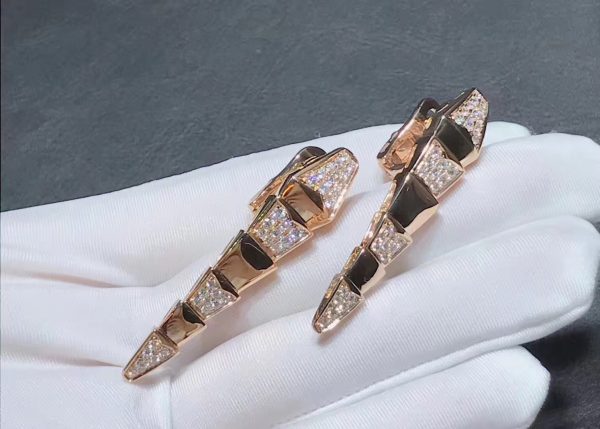 Bông tai BVLGARI Serpenti Viper Bông tai thả vàng hồng 18K