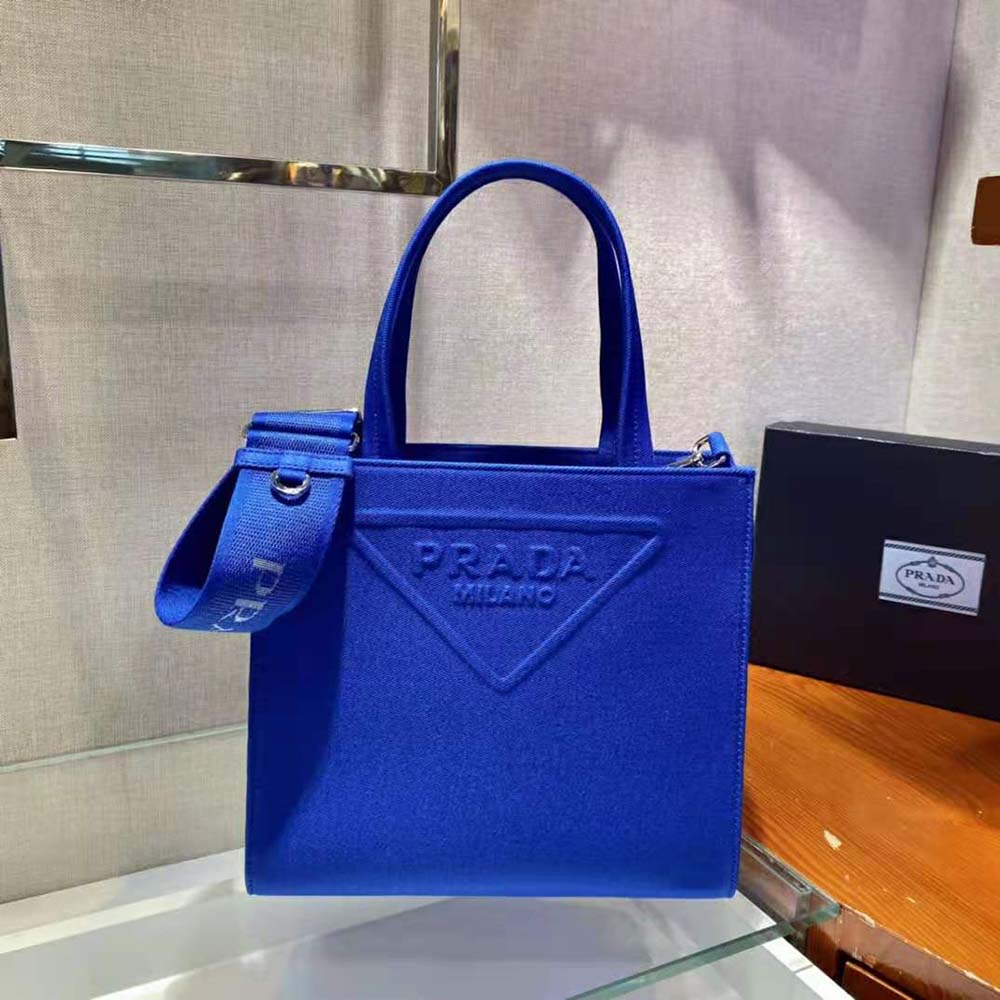 TÚI Prada Drill Tote Handles Bag-Blue