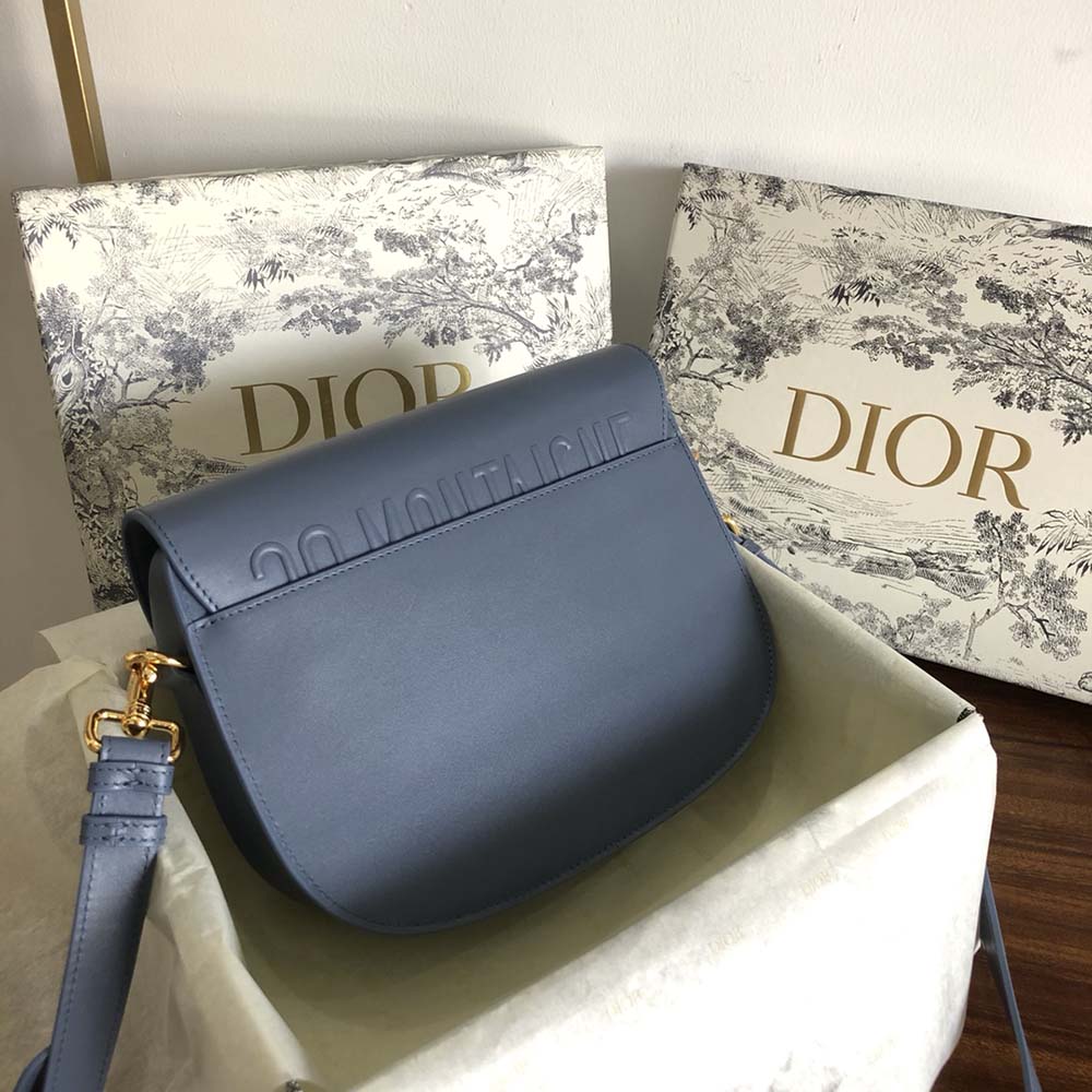 TÚI Dior Women Medium Dior Bobby Bag Denim Blue Box Calfskin-Navy