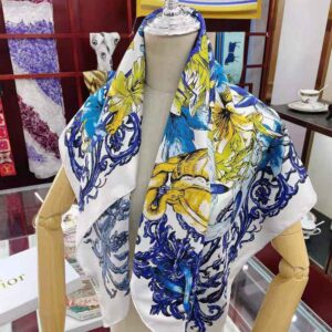 KHĂN Dior Women Le Monde Square Scarf Multicolor Silk Twill