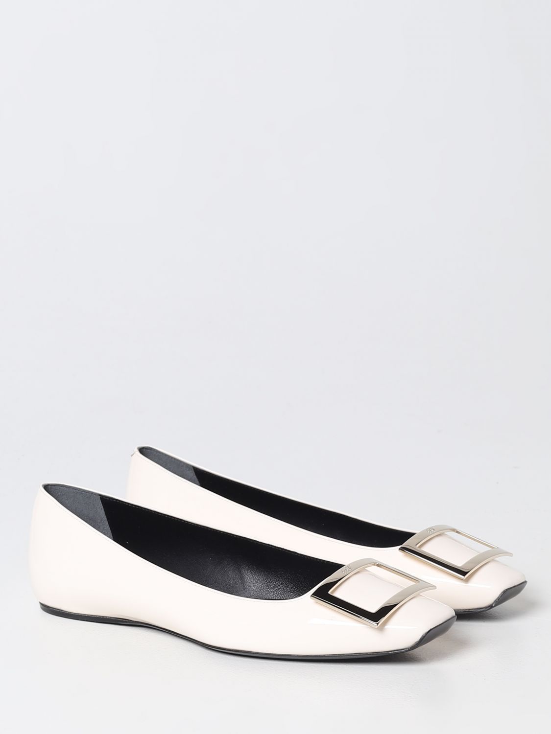GIÀY ROGER VIVIER Yellow Cream ballet flats shoes