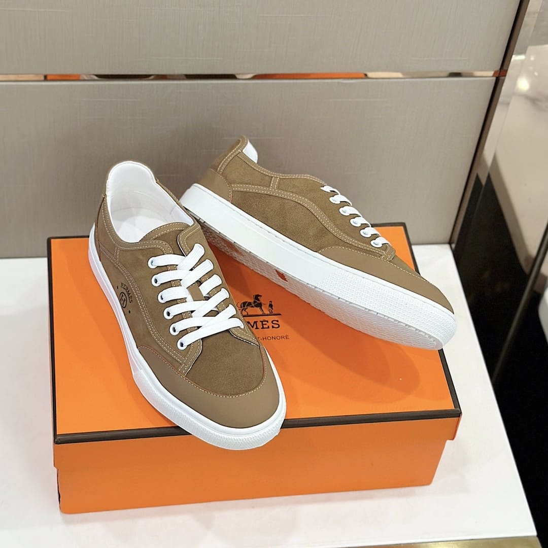 GIÀY HERMES SNEAKER LOW SPORTS BROWN