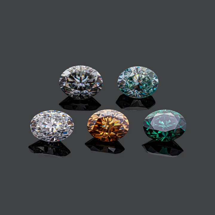 KIM CƯƠNG Oval Cut Natural Light Grey Loose Moissanite Stone