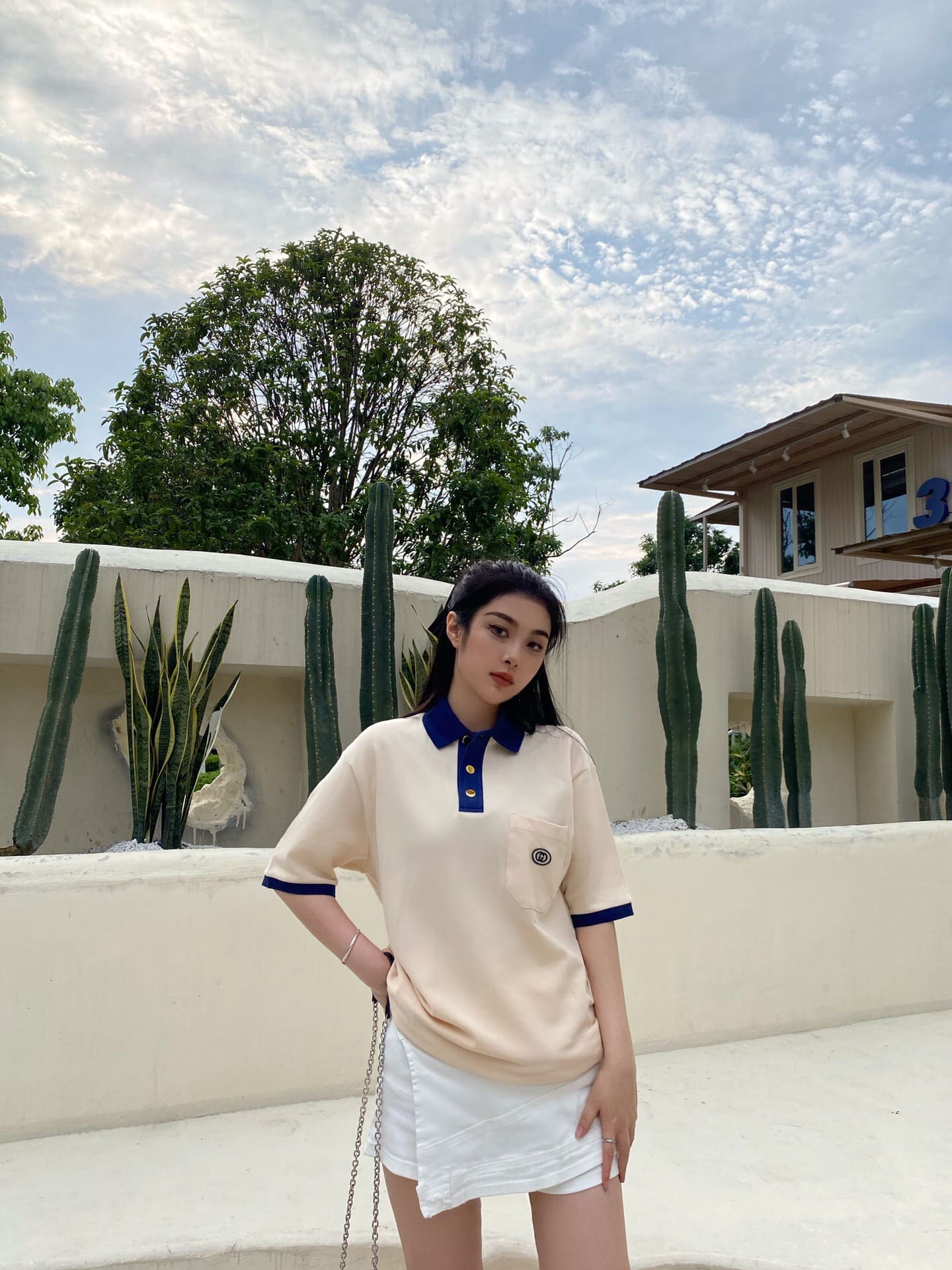 ÁO GUCCI GG POLO SHIRT MÀU TRẮNG UNISEX