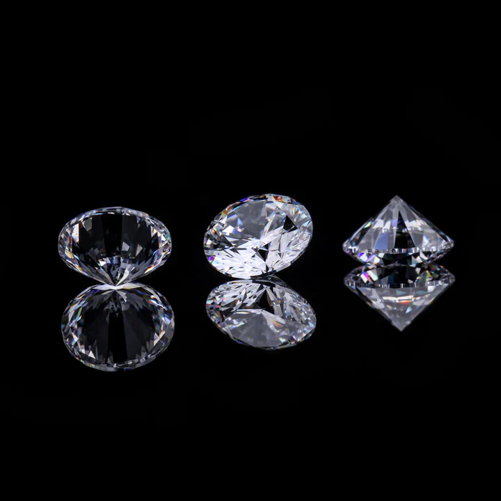 KIM CƯƠNG Round Plum Cut Natural White Loose Moissanite Stone