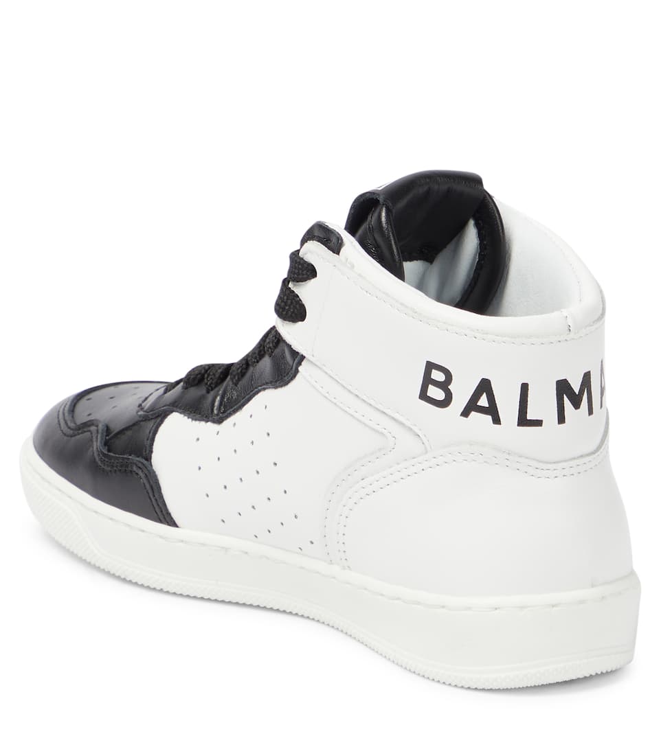 GIÀY BALMAIN KIDS Leather high-top sneakers