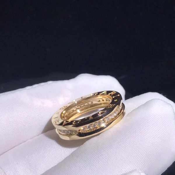 Nhẫn BVLGARI B.Zero1 Pave Diamond Rose Gold vàng hồng 18K