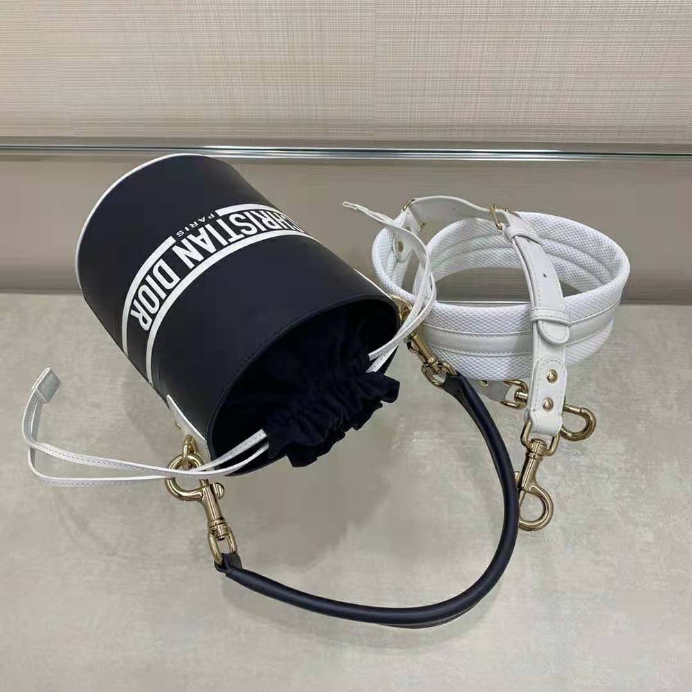 TÚI Dior Women Small Dior Vibe Bucket Bag Blue Smooth Calfskin