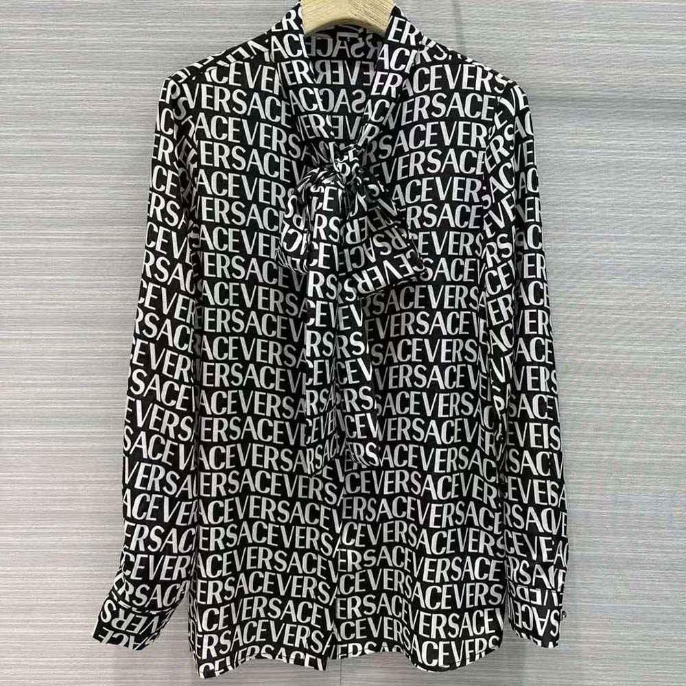 ÁO Versace Allover Logo-Black
