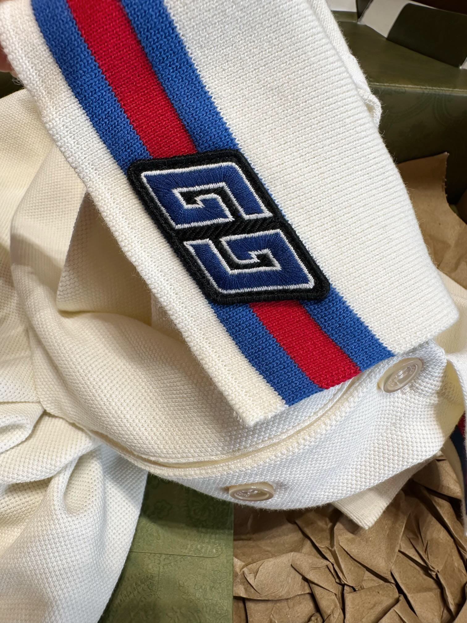 ÁO GUCCI GG POLO SHIRT MÀU TRẮNG UNISEX