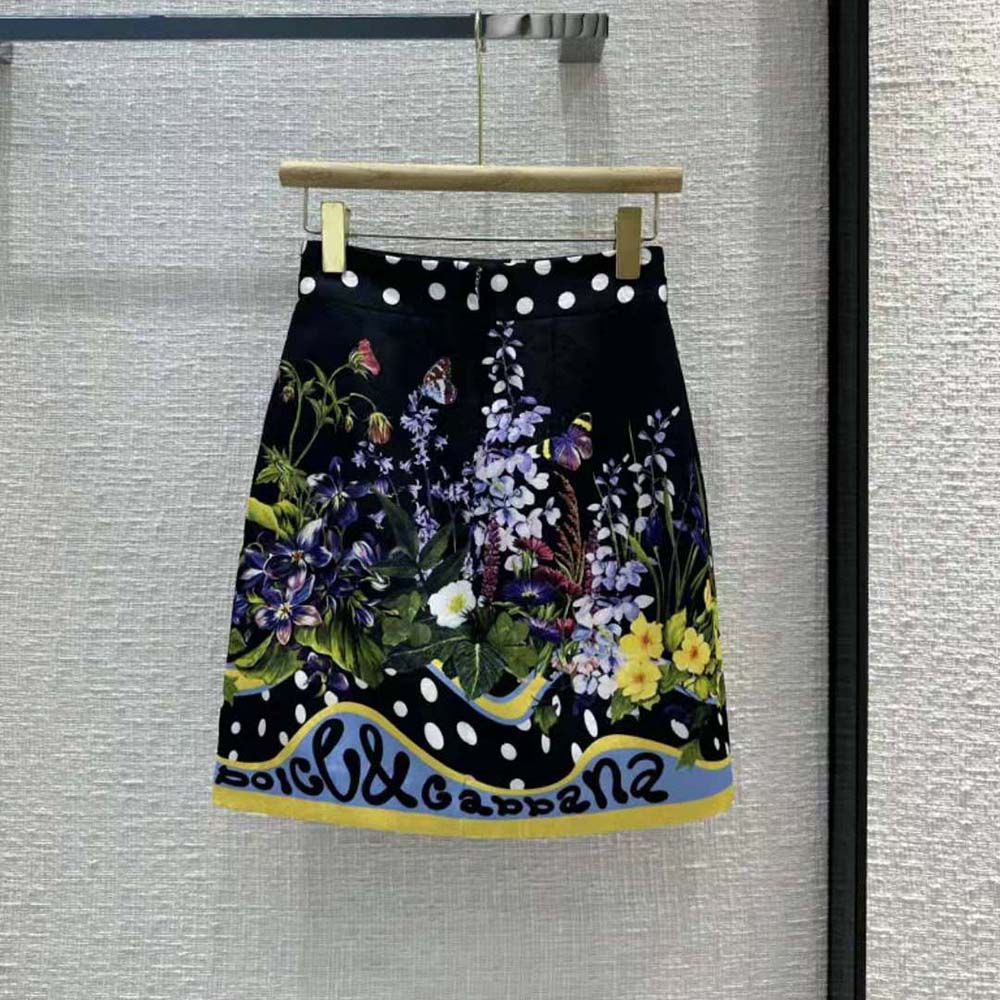 Chân váy Dolce Gabbana D&G Rabbit-Print Brocade Miniskirt